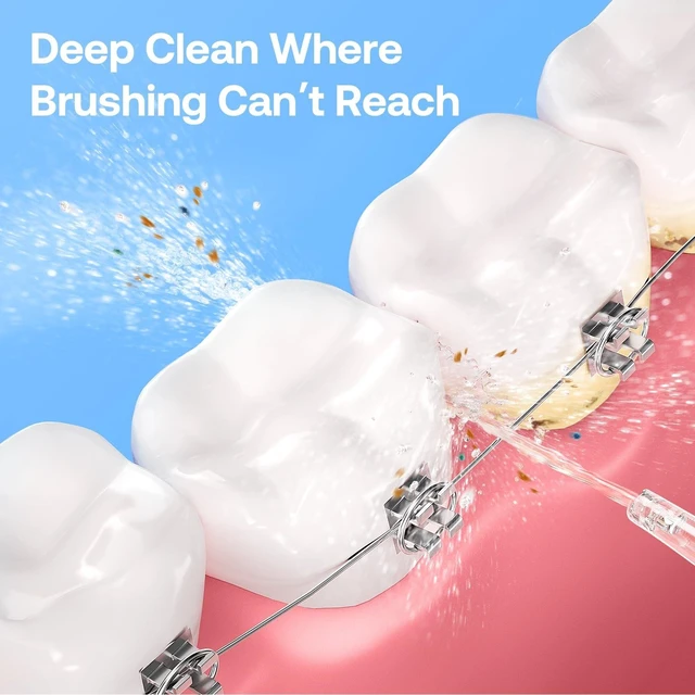 Alt view image 10 of 14 - Water Dental Flosser for Teeth, Cordless Water Teeth Cleaner Picks, 3 Modes 5 Intensities, IPX7 Waterproof, Rechargeable Water Dental Picks for Cleaning - Black
