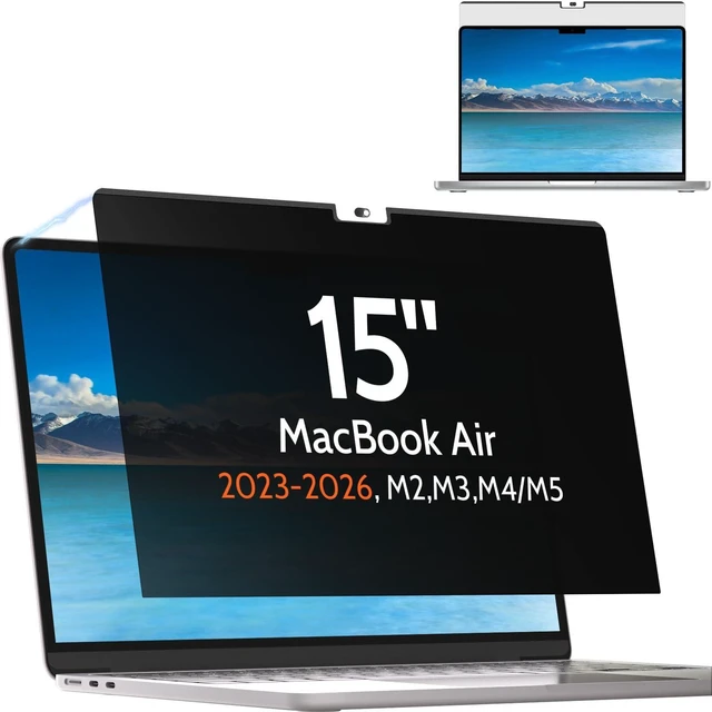Alt view image 8 of 14 - Privacy Screen for MacBook Air 15 Inch 2023-2026 (M2 M3 M4 M5), Magnetic Removable Anti Glare Blue Light Filter Protector
