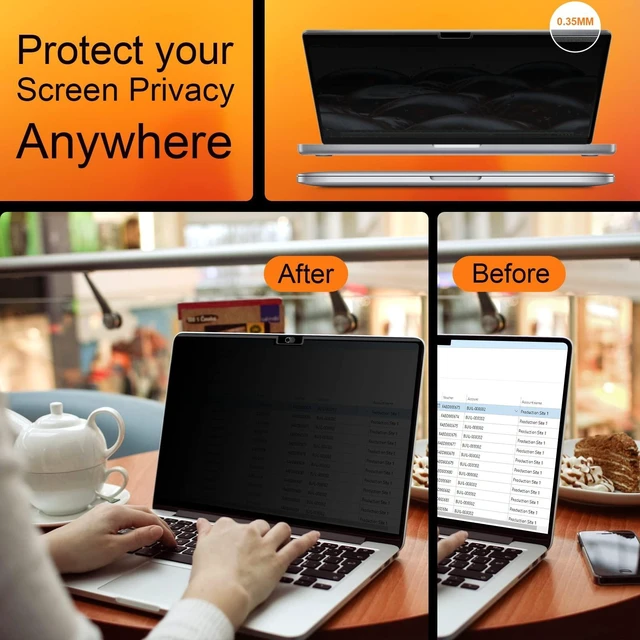 Alt view image 13 of 14 - Privacy Screen for MacBook Air 15 Inch 2023-2026 (M2 M3 M4 M5), Magnetic Removable Anti Glare Blue Light Filter Protector