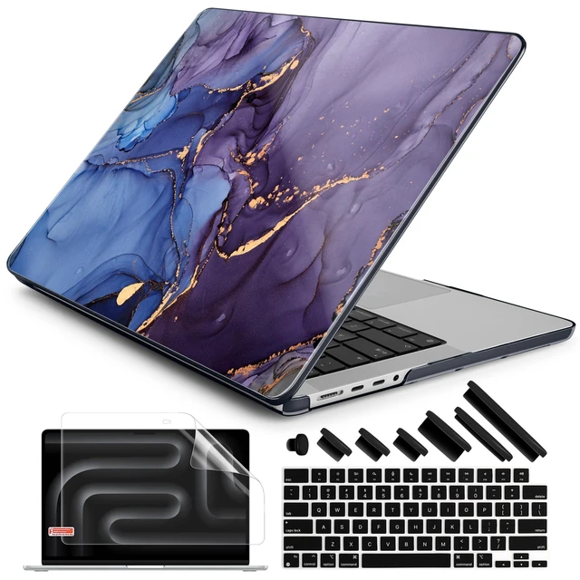 Alt view image 6 of 10 - DONGKE Case for MacBook Pro 14 Inch (2026-2021 Release, M5 M4 M3 M2 M1 Pro/Max Chip), Plastic Slim Hard Shell Protective Cover with Keyboard Cover & Screen Protector, Abstract Marble