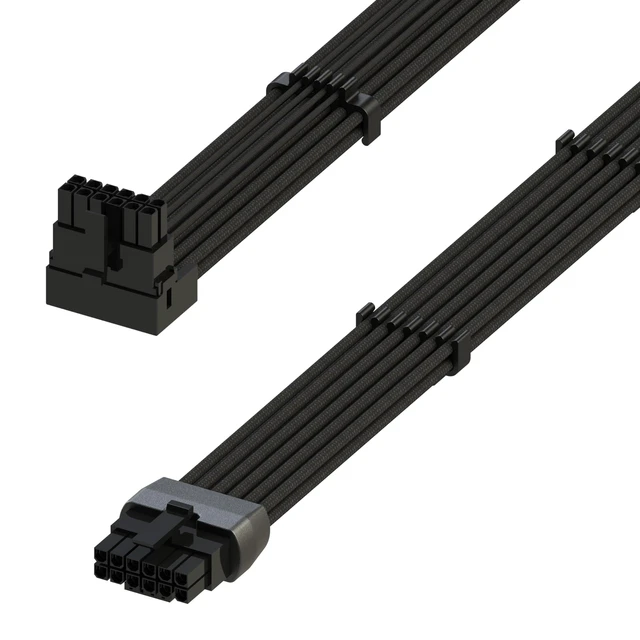 Alt view image 6 of 10 - LINKUP 12VHPWR PSU-GPU Power Cable ^^ Compatible with NIVIDA RTX 5080/5070 and All RTX GPUs ^^ 600W 16Pin/12+4 PCIe 5.0 Cable ^^ 70cm - Left Angle