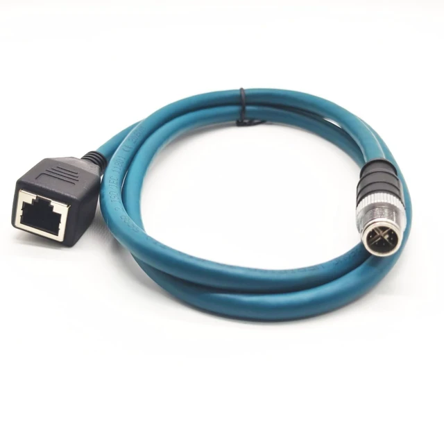 Alt view image 7 of 10 - 3.28ft M12 8 Pin to RJ45 Industrial Ethernet Cable, M12 8 Pin X Code Male to RJ45 Female Connector Cable High Flex Cat6 Shielded Field Wireable Cable Assembly for Automation Application 1Meter