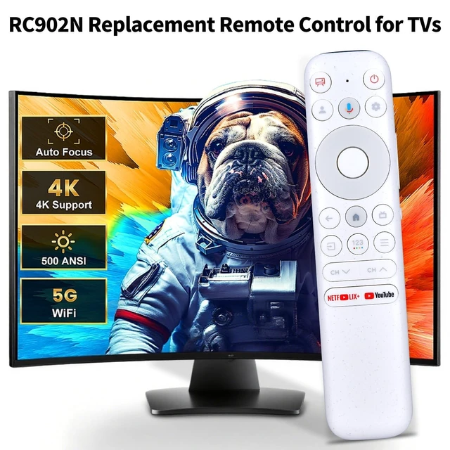 Alt view image 7 of 10 - RETROSUN RC902N Voice Replacement Remote Control for TCL QLED 4K Smart NXTVISION TV 55A300W 65A300W 75A300W 85A300W