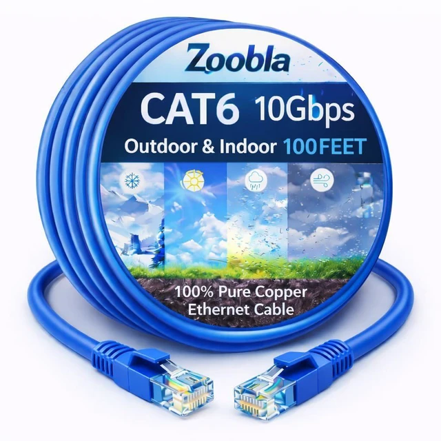 Alt view image 8 of 14 - Cat6 UTP 100% Pure Copper Patch Cord, 0.5-150 FEET Ethernet LAN Cable Fluke Tested (100 FEET)