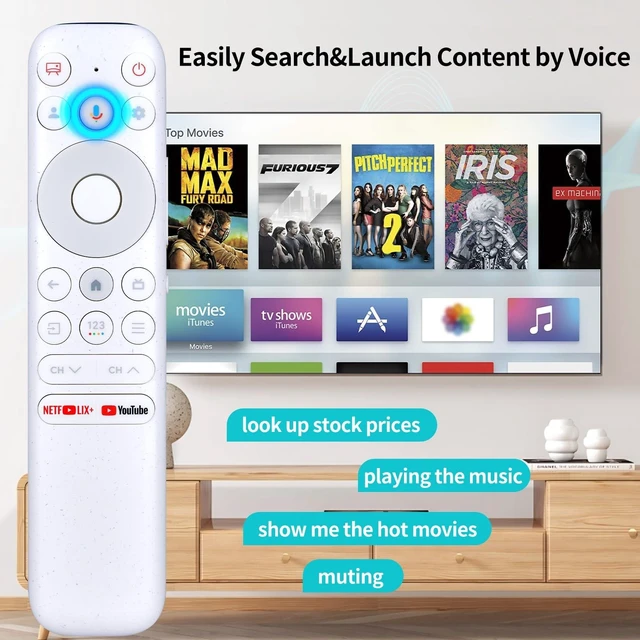 Alt view image 8 of 10 - RETROSUN RC902N Voice Replacement Remote Control for TCL QLED 4K Smart NXTVISION TV 55A300W 65A300W 75A300W 85A300W