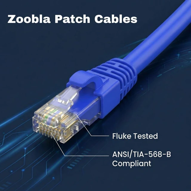 Alt view image 12 of 14 - Cat6 UTP 100% Pure Copper Patch Cord, 0.5-150 FEET Ethernet LAN Cable Fluke Tested (100 FEET)