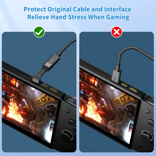 Alt view image 10 of 10 - PeakDo USB-C Male to Female Adapter 90 Degree,18W Flexural USB Type C Adapter Extension for Steam Deck,ROG Ally,Switch,Laptop,Tablet and Mobile Phones,Supports 4K@60Hz,10Gbps Data Transfer(2 Pack)