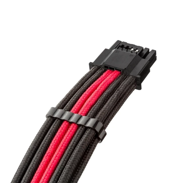 Alt view image 6 of 8 - CableMod Pro ModFlex Sleeved 12V-2x6 12VHPWR 90 StealthSense PCIe Extension (Variant A, Black + Red)