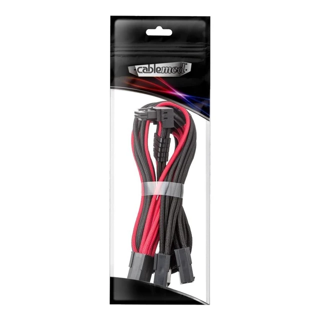 Alt view image 8 of 8 - CableMod Pro ModFlex Sleeved 12V-2x6 12VHPWR 90 StealthSense PCIe Extension (Variant A, Black + Red)
