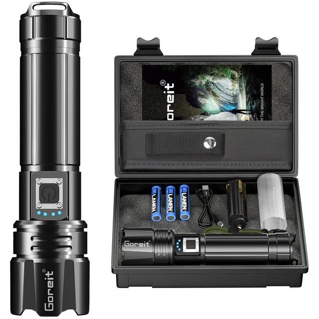 Alt view image 8 of 14 - Super Bright LED Flashlight - 30W Output for 50000 Lumens & 3937ft Beam, USB-C Rechargeable with 12H Runtime, IP67 Waterproof Powerful Handheld Linternas for Home, Camping, Hiking, Emergency