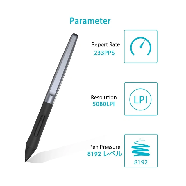 Alt view image 9 of 10 - HUION PW100 Battery-Free Stylus for Huion Inspiroy H640P H950P H1060P H610Pro V2 HS610 HS64 H420X H580X H610X Graphics Tablet