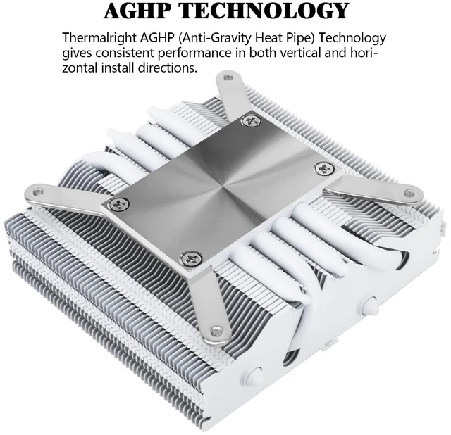 Alt view image 7 of 10 - Thermalrlght AXP90 X47 White Low Profile CPU Air Cooler, 47mm Height, TL-9015W Slim PWM CPU Fan, AGHP Technology, Computer ITX Heatsink Cooler, for AMD:AM4 AM5/Intel 1150/1151/1200/1700