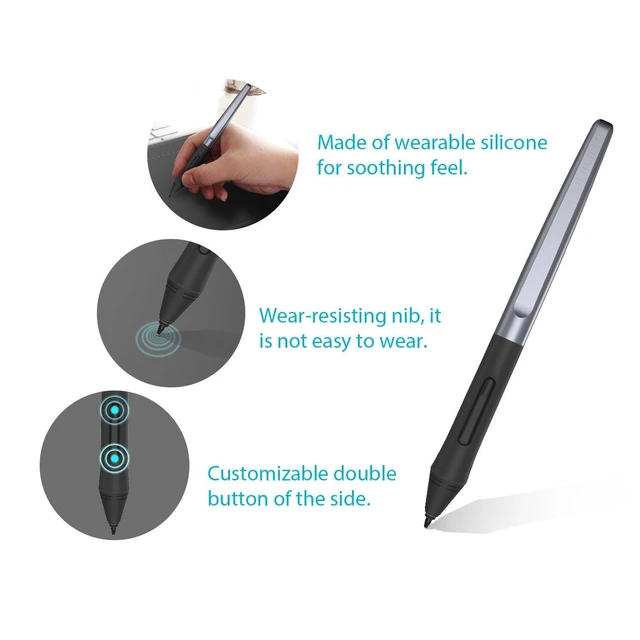 Alt view image 10 of 10 - HUION PW100 Battery-Free Stylus for Huion Inspiroy H640P H950P H1060P H610Pro V2 HS610 HS64 H420X H580X H610X Graphics Tablet