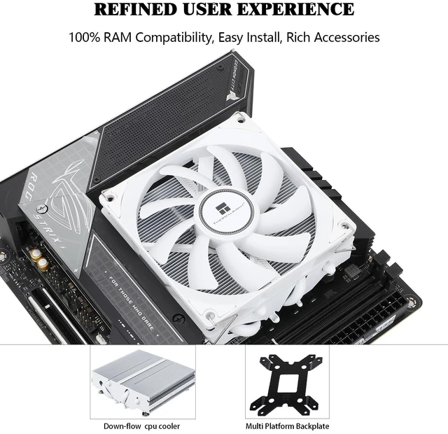 Alt view image 9 of 10 - Thermalrlght AXP90 X47 White Low Profile CPU Air Cooler, 47mm Height, TL-9015W Slim PWM CPU Fan, AGHP Technology, Computer ITX Heatsink Cooler, for AMD:AM4 AM5/Intel 1150/1151/1200/1700