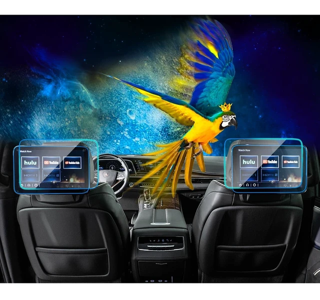 Alt view image 6 of 10 - EUEKY 2023 2024 Chevy Tahoe Suburban& GMC Yukon Dual 12.6-inch Rear-Seat Media Tempered Glass Screen Protector 2021-2024 Cadillac TV screen protector Escalade Accessories 2023 (2 Pack)