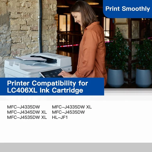 Alt view image 9 of 12 - LC406XL High Yield Ink Cartridge for Printer for Brother LC406 Ink Cartridges LC406XL LC 406 XL use with Brother MFC-J4535DW MFC-J4335DW MFC-J5855DW MFC-J6555DW Printer (4 Pack)