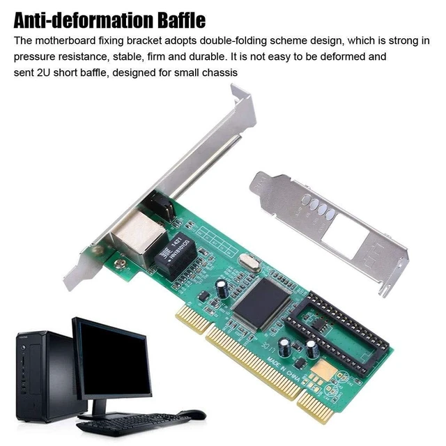 Alt view image 10 of 10 - PCI Network Card, PCI One-Port 8169 PC 10/100/1000Mbps Gigabit Ethernet Network Card for Windows7/8/10/LINUX Desktop Computers