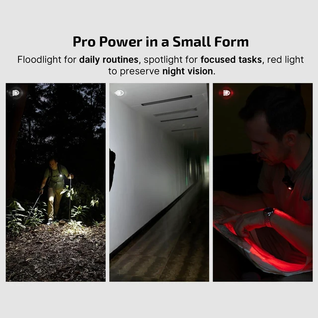 Alt view image 9 of 14 - Oclip Pro EDC Flashlight Clip-on Light, Rechargeable 500 Lumens with Three Lighting Solutions Type-C Charging, Magnetic Flash Lights for Signaling, Cycling, Outdoor or Indoor Use(Black)