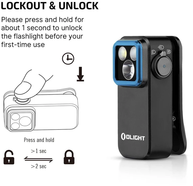 Alt view image 12 of 14 - Oclip Pro EDC Flashlight Clip-on Light, Rechargeable 500 Lumens with Three Lighting Solutions Type-C Charging, Magnetic Flash Lights for Signaling, Cycling, Outdoor or Indoor Use(Black)