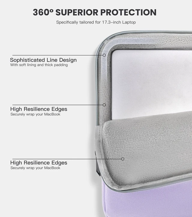 Alt view image 7 of 8 - 17 inch 360 Protective Laptop Case Sleeve for 2025 HP 17.3 inch Laptop, HP Envy 17, Pavilion 17, ASUS/Dell/Acer/Lenovo/LG/MSI Shockproof Water-Resistant Computer Bag with Accessory Pocket