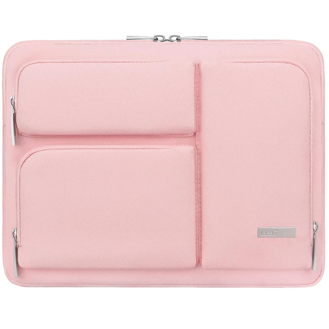 Alt view image 6 of 10 - Lacdo 360 Protective Laptop Sleeve Case for 13 inch New MacBook Air M4 A3240 2025, M3 A3113, M2 A2681, M1 A2337 ^^ 13" MacBook Pro M2/M1 A2338 A2251 ^^ 13" iPad Pro M5 / iPad Air M3 Computer Bag, Pink