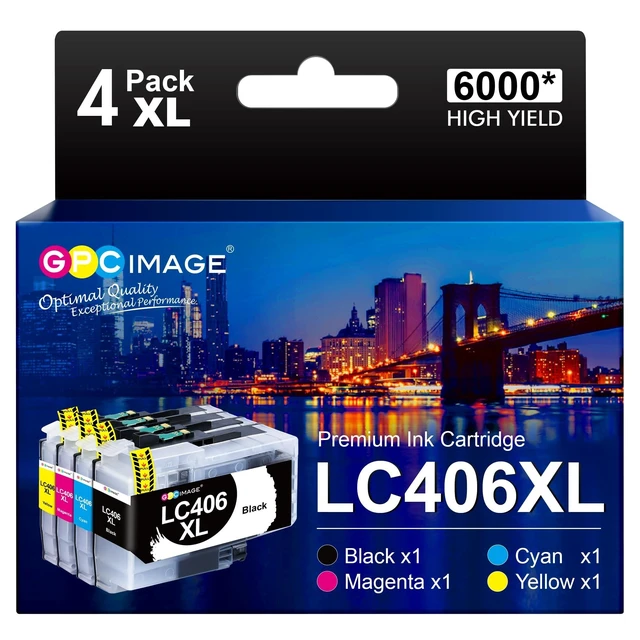 Alt view image 6 of 10 - GPC Image Compatible LC406XL High Yield Ink Cartridge Replacement for Brother LC406XL LC406 Ink Cartridges LC 406 XL use with Brother MFC-J4335DW MFC-J4535DW MFC-J5855DW MFC-J6555DW Printer (4 Pack)