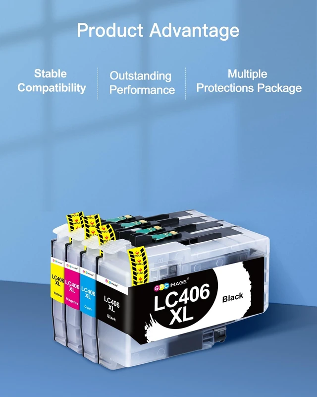 Alt view image 10 of 10 - GPC Image Compatible LC406XL High Yield Ink Cartridge Replacement for Brother LC406XL LC406 Ink Cartridges LC 406 XL use with Brother MFC-J4335DW MFC-J4535DW MFC-J5855DW MFC-J6555DW Printer (4 Pack)