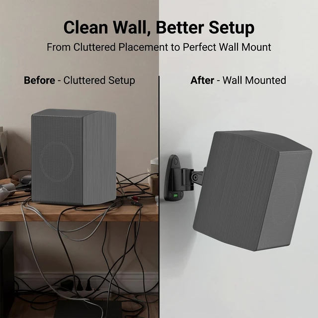 Alt view image 10 of 10 - Adjustable Speaker Wall Mounts Pair for Samsung HW-Q990D/Q990F/Q990C/Q990H/Q800F/Q900F, Heavy Duty Wall Brackets for SWA-9500S/9250S/9200S/SWA-W200D Samsung Rear Speaker Mounts WR Keyhole&