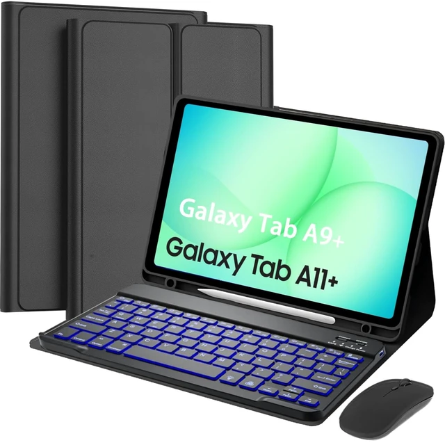 Alt view image 6 of 10 - Detachable Keyboard Case for for Samsung Galaxy Tab A11+ 2025/A9+ 2023 11 inch, 7 Color Backlit Magnetic Keyboard Case for Samsung Galaxy Tab A11+ /A9+ with Pen Holder, 3 Angle Adjustment, Black