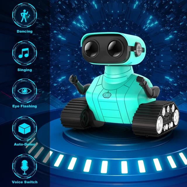 Alt view image 9 of 14 - Robot Toys - Kids Toys Rechargeable RC Robots, Remote Control Toy with Auto-Demonstration, Flexible Head & Arms, Dance Moves, Music, Shining LED Eyes, for Girls Boys