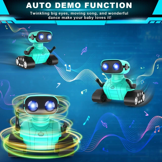Alt view image 10 of 14 - Robot Toys - Kids Toys Rechargeable RC Robots, Remote Control Toy with Auto-Demonstration, Flexible Head & Arms, Dance Moves, Music, Shining LED Eyes, for Girls Boys