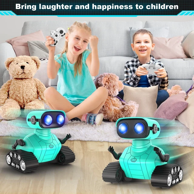 Alt view image 12 of 14 - Robot Toys - Kids Toys Rechargeable RC Robots, Remote Control Toy with Auto-Demonstration, Flexible Head & Arms, Dance Moves, Music, Shining LED Eyes, for Girls Boys