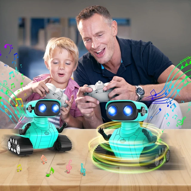 Alt view image 13 of 14 - Robot Toys - Kids Toys Rechargeable RC Robots, Remote Control Toy with Auto-Demonstration, Flexible Head & Arms, Dance Moves, Music, Shining LED Eyes, for Girls Boys