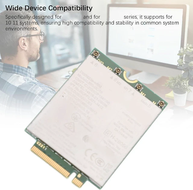 Alt view image 12 of 14 - CCYLEZ for Latitude 5440 5540 7340 Precision 3480 WWAN Network Card, DW5823E L860-GL 4G LTE Module M.2 Interface with eSIM, Replacement for 10/11