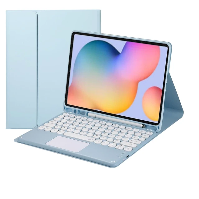 Alt view image 6 of 10 - Touch Keyboard Case for Samsung Galaxy Tab S6 Lite 10.4 Inch 2024/2022/2020 Model (SM-P620/P625/P613/P619/P610/P615), with Pencil Holder - Magnetically Detachable Touch Bluetooth Keyboard (Blue)