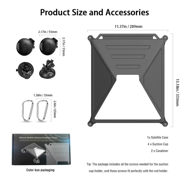 Alt view image 8 of 8 - Starlink Mini Mount for Car, 2-in-1 Suction Cup Mount with Silicone Case, Strong Vacuum Base for Car Windows & Sunroofs, Stable Signal, Portable Starlink Mini Accessories for RV, Trucks & BoatBlack