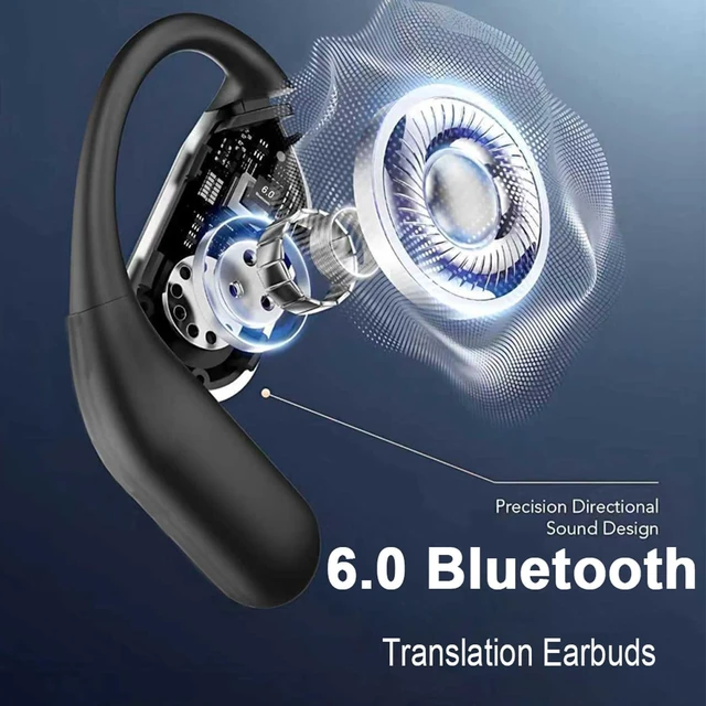 Alt view image 10 of 10 - AI Translation Earbuds Real Time,156 Language Translator Earbuds,Bluetooth 6.0 Open Ear Translation Headphones,Dolby Audio,60H Playtime,IPX5 Waterproof,Perfect for Travel, Business, and Study.(Skin)