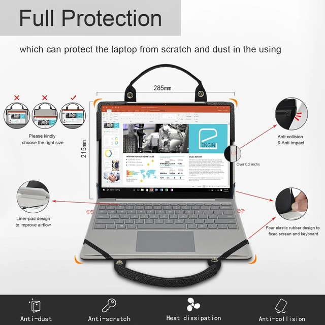Alt view image 8 of 10 - Laptop Case Cover for HP ZBook Firefly 14 G11/ZBook Firefly 14 G11 A/ZBook 8 G1i 14/ZBook 8 G1ak 14/ZBook 8 G1a 14 with Portable Bag Handle,Black