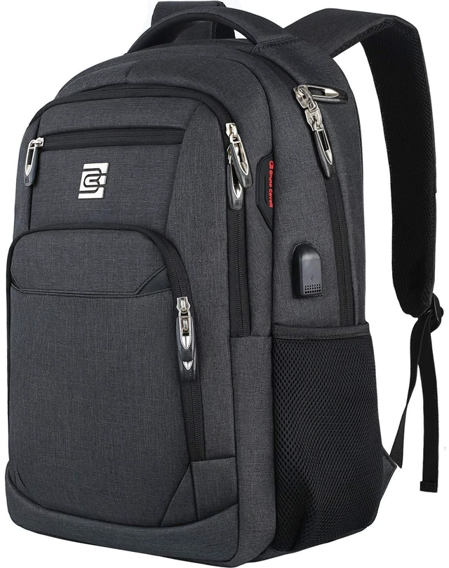 Alt view image 6 of 10 - Laptop Backpack,Business Travel Anti Theft Slim Durable Laptops Backpack with USB Charging Port,Water Resistant College Computer Bag for Women & Men Fits 15.6 Inch Laptop and Notebook - Black