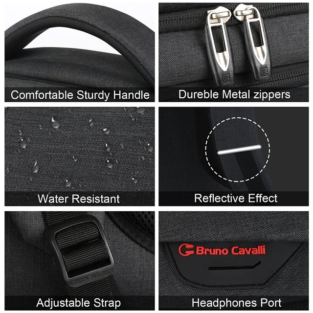 Alt view image 9 of 10 - Laptop Backpack,Business Travel Anti Theft Slim Durable Laptops Backpack with USB Charging Port,Water Resistant College Computer Bag for Women & Men Fits 15.6 Inch Laptop and Notebook - Black