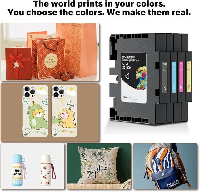 Alt view image 14 of 14 - 3.9.0 SG500 SG1000 Sublimation Ink Cartridges Replacement for Sawgrass SG500 and SG1000 Printers, Compatible with Firmware Version 3.09 or Earlier (BK, C, M, Y, 4PK)