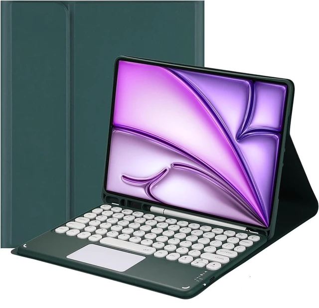 Alt view image 6 of 10 - AnMengXinLing Keyboard Case for iPad (A16) 11th/iPad 10th Generation with Pencil Holder, Magnetic Detachable Slim Lightweight Keyboard with Multi-Touch Trackpad,Teal