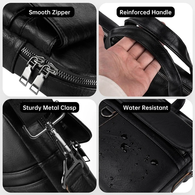 Alt view image 9 of 10 - 15 16 inch Leather Laptop Bag for 2025-2023 MacBook Air 15-inch M4 A3241 M3 A3114 M2 A2941, MacBook Pro 16 M4 Pro/Max, Travel Shoulder Computer Carrying Sleeve Case