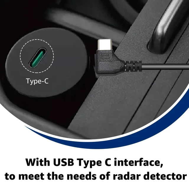 Alt view image 10 of 10 - Hodeoo Type-c to RJ11 Radar Detector Power Cable,DC 5V-12V Power Cable Replacement for Uniden, Escort, Radenso XP, Beltronics & Whistler Radar Detectors (13FT Length)