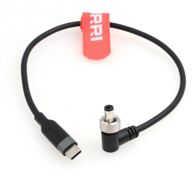 Alt view image 4 of 6 - DRRI Right Angle Locking 5.5 X2.1mm DC to USB-C PD Fast Charging 12V Power Cable for Atomos Ninja V Monitor
