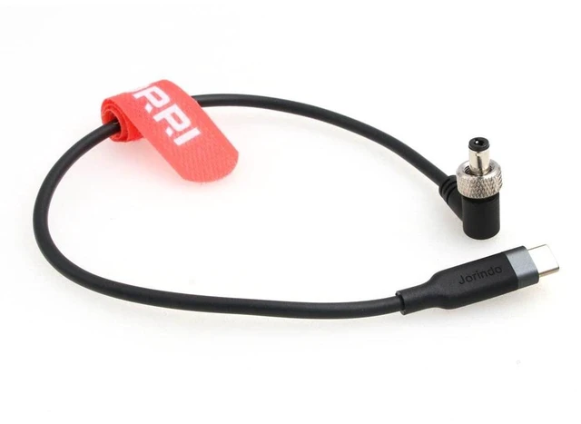 Alt view image 6 of 6 - DRRI Right Angle Locking 5.5 X2.1mm DC to USB-C PD Fast Charging 12V Power Cable for Atomos Ninja V Monitor