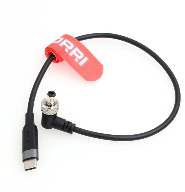 Alt view image 5 of 6 - DRRI Right Angle Locking 5.5 X2.1mm DC to USB-C PD Fast Charging 12V Power Cable for Atomos Ninja V Monitor