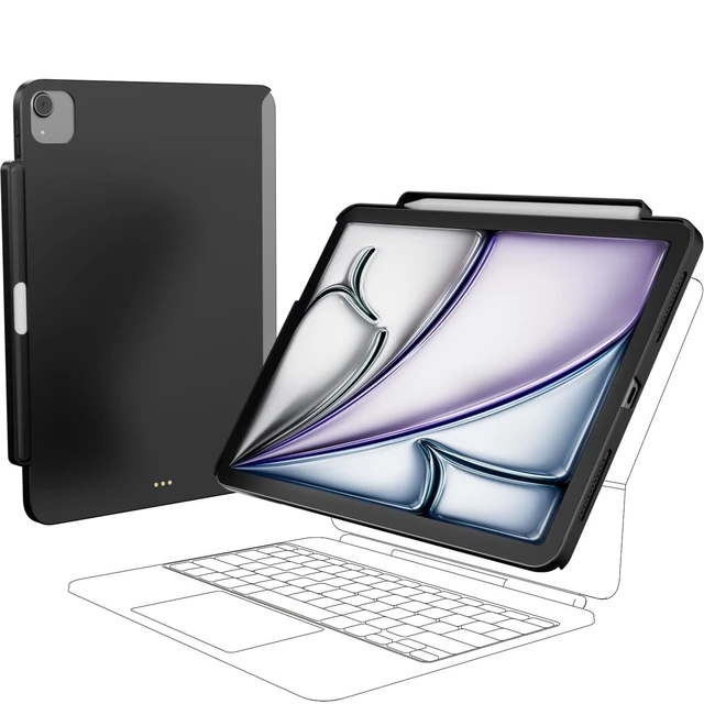 Alt view image 6 of 10 - SwitchEasy CoverBuddy Lite for 2024 &2025 iPad Air 11" - Case Compatible with Magic Keyboard for iPad Air (M2/M3), with Apple Pencil Pro Pencil Holder - Black