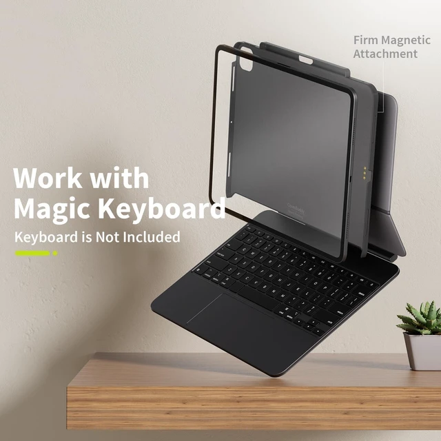 Alt view image 8 of 10 - SwitchEasy CoverBuddy Lite for 2024 &2025 iPad Air 11" - Case Compatible with Magic Keyboard for iPad Air (M2/M3), with Apple Pencil Pro Pencil Holder - Black