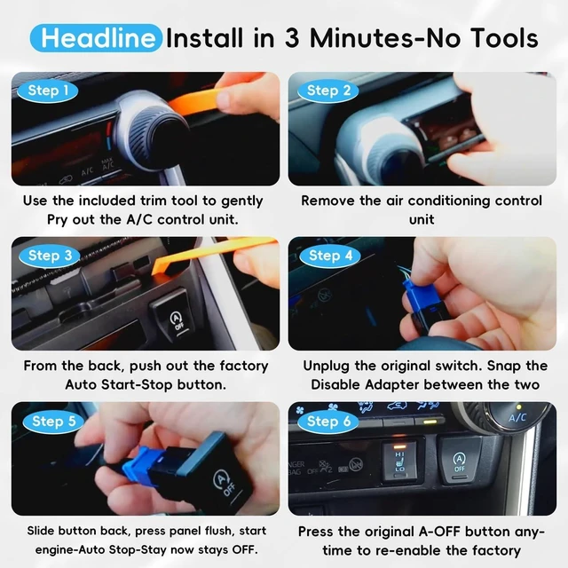 Alt view image 9 of 10 - Auovo Start Stop Eliminator for 2020-2025 Toyota RAV4 A-Off Disable/Canceller/Delete Auto Start Stop Function